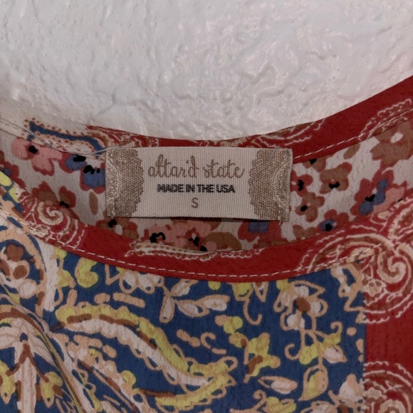 Altar’d State Patchwork Design Boho Mini Dress - Picture 2 of 7